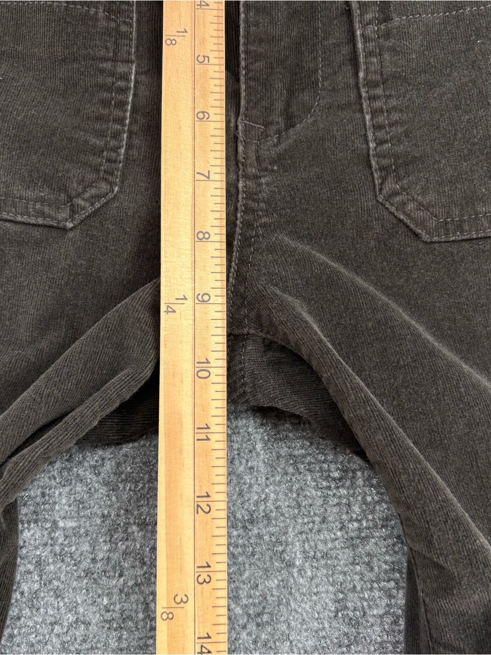 Anthropologie Pilcro The Icon Retro Gray Soft Corduroy Flare Leg Pants Women’s 4 - Picture 11 of 13